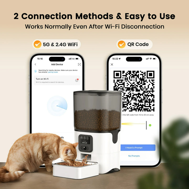 Oneisall 6L Automatic Cat Feeder with Camera-App Control