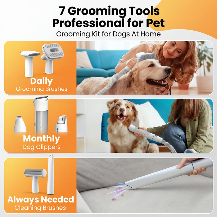 Oneisall BM3 13000Pa Super Strong Suction Dog Grooming Vacuum Kit