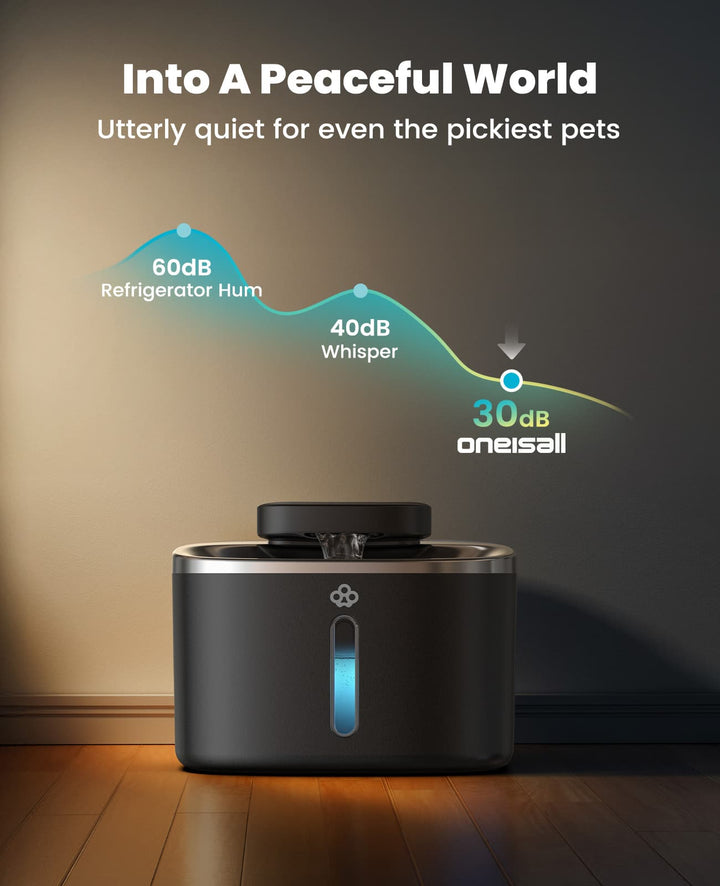 3.5L Cordless Smart Pet Water Fountain Black with 11 PCS Filters