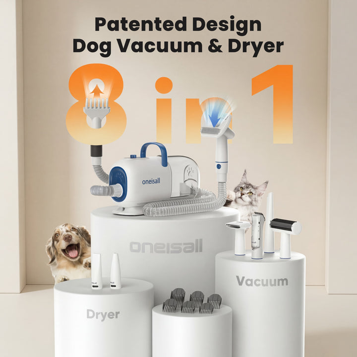 Oneisall Cozy C1 Pet Grooming Vacuum & Dryer Kit & Paw Trimmer Set