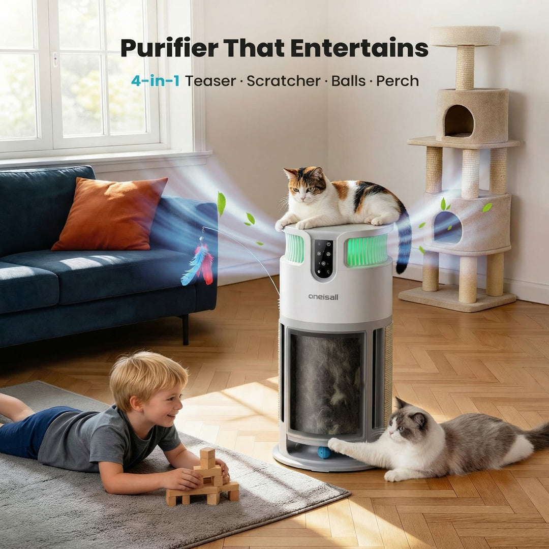 Oneisall Automatic Cat Litter Box & Pet Air Purifier Set