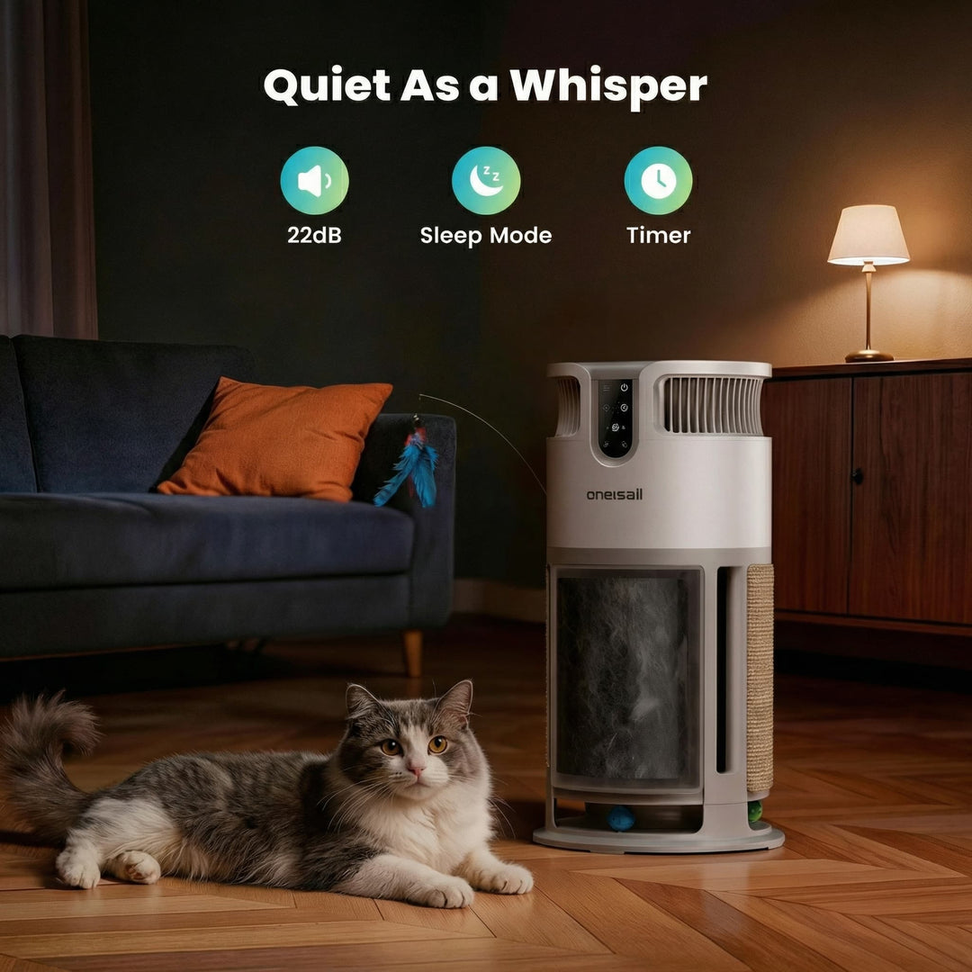 cat palm air purifier Pet Air Purifier for Homes with Pets – 360° Airflow, Removes Hair & Odors in Large Rooms – oneisall