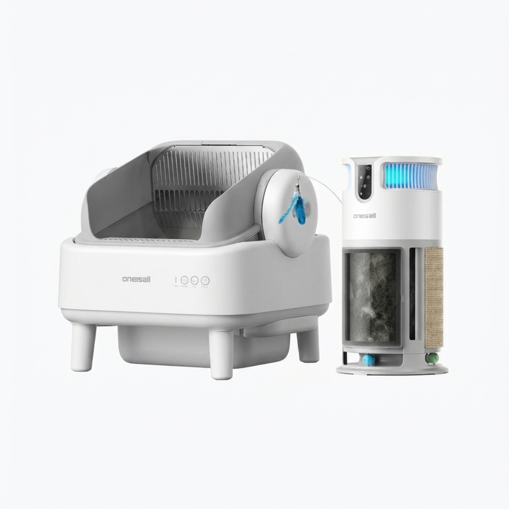 Oneisall Automatic Cat Litter Box & Pet Air Purifier Set