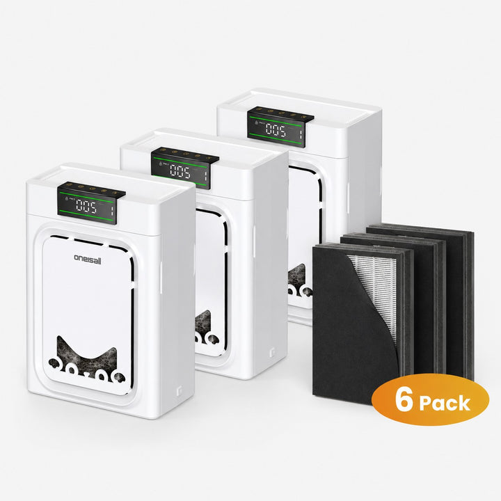 Oneisall Air Purifiers for Home Pets with Double-Sided Inlet, 2-Pack Set