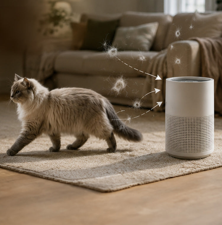 Cats avoid the unit: so fur never gets pulled in.