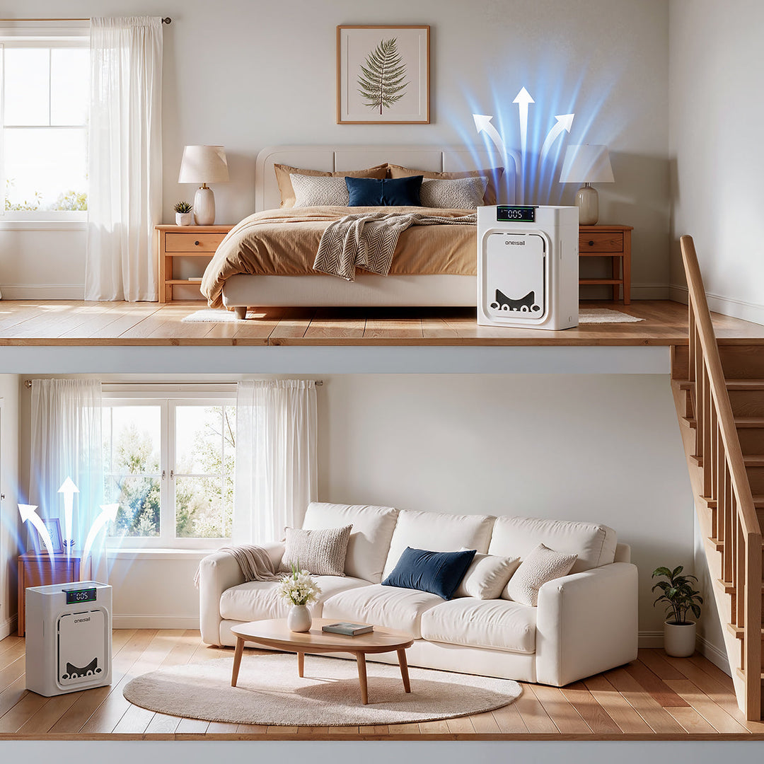 Oneisall Air Purifier for Homes with Pets, Dual-Side Intake