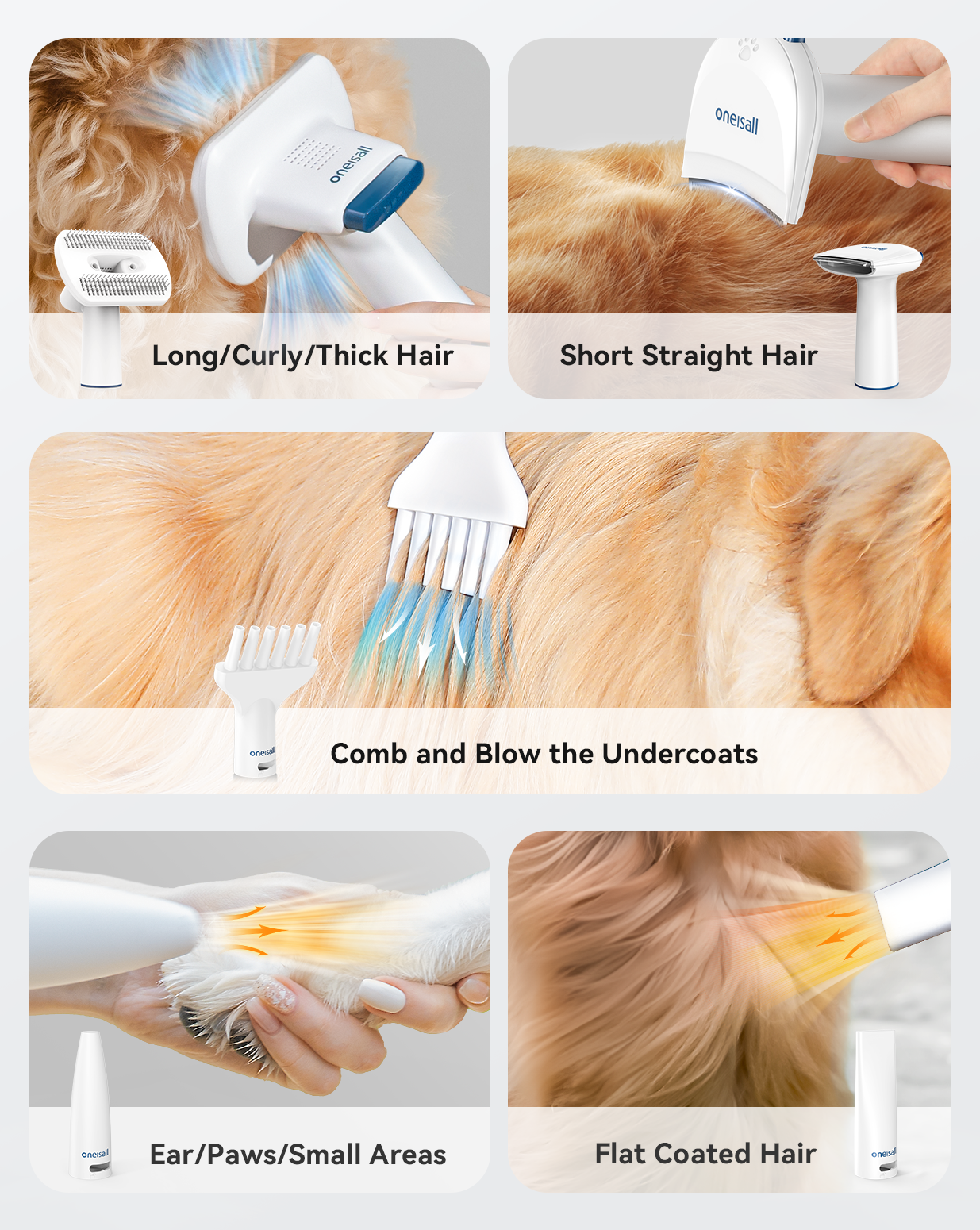 Cozy C1 - Oneisall Dog Grooming Vacuum Kit for Shedding Drying Trimming