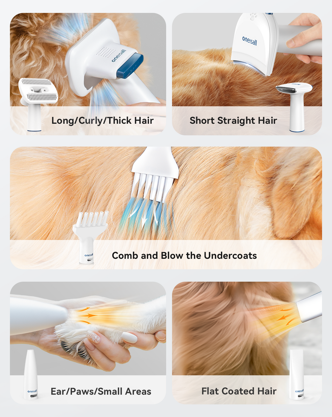 Cozy C1 - Oneisall Dog Grooming Vacuum Kit for Shedding Drying Trimming