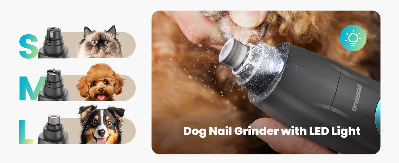 LED Light Paw Trimmer Nail Grinder, Clear Vision
