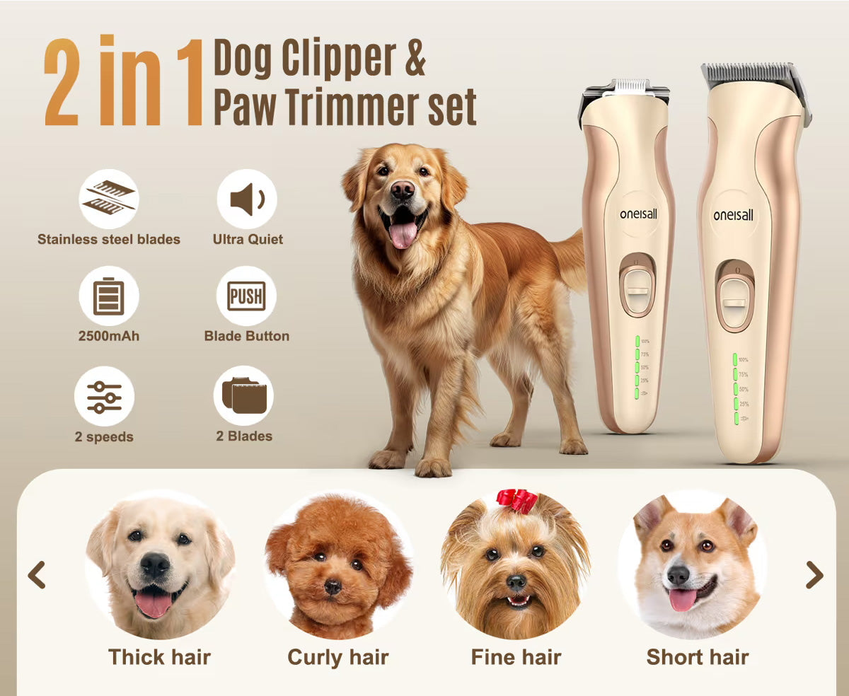 dog clipper & paw trimmer set