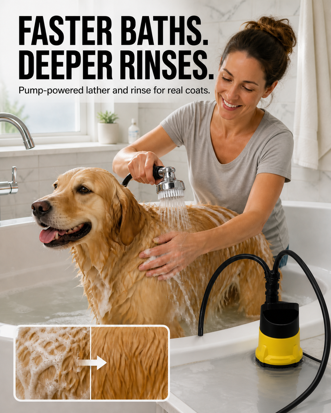 Oneisall Pump-Powered Dog Washing System