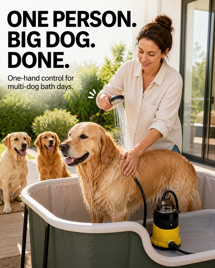 Oneisall Pump-Powered Dog Washing System