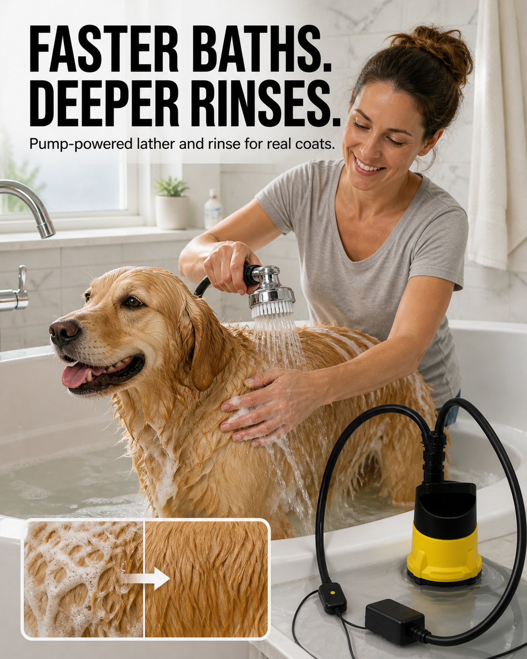 Oneisall Pump-Powered Dog Washing System