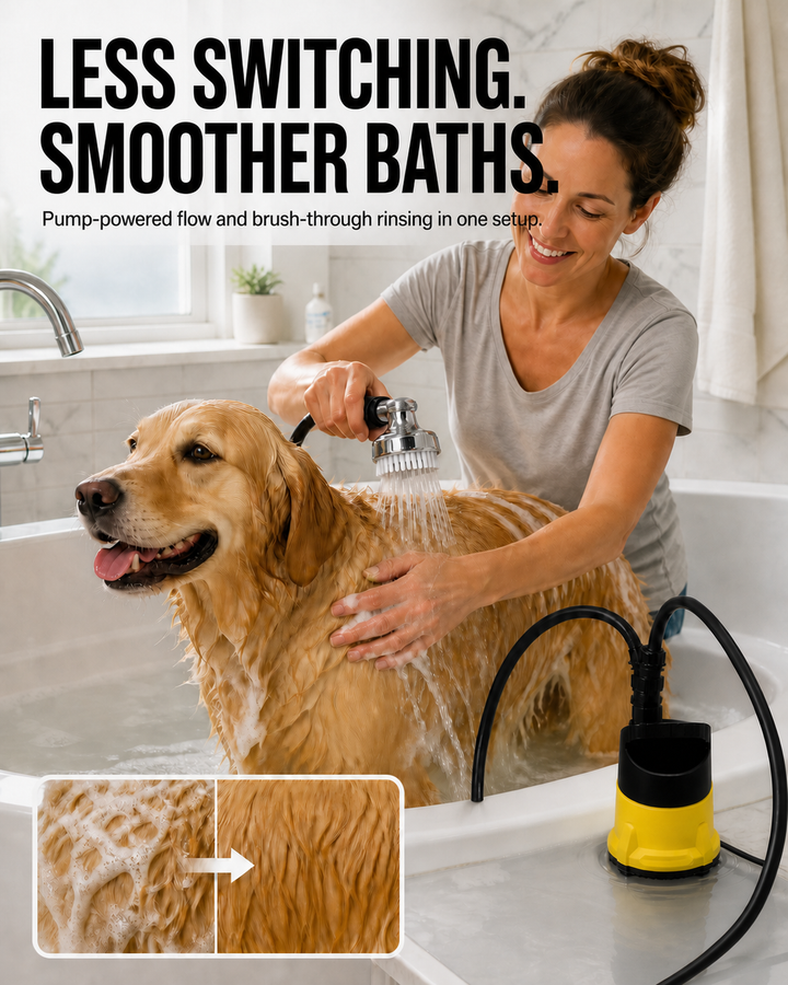 Oneisall Pump-Powered Dog Washing System