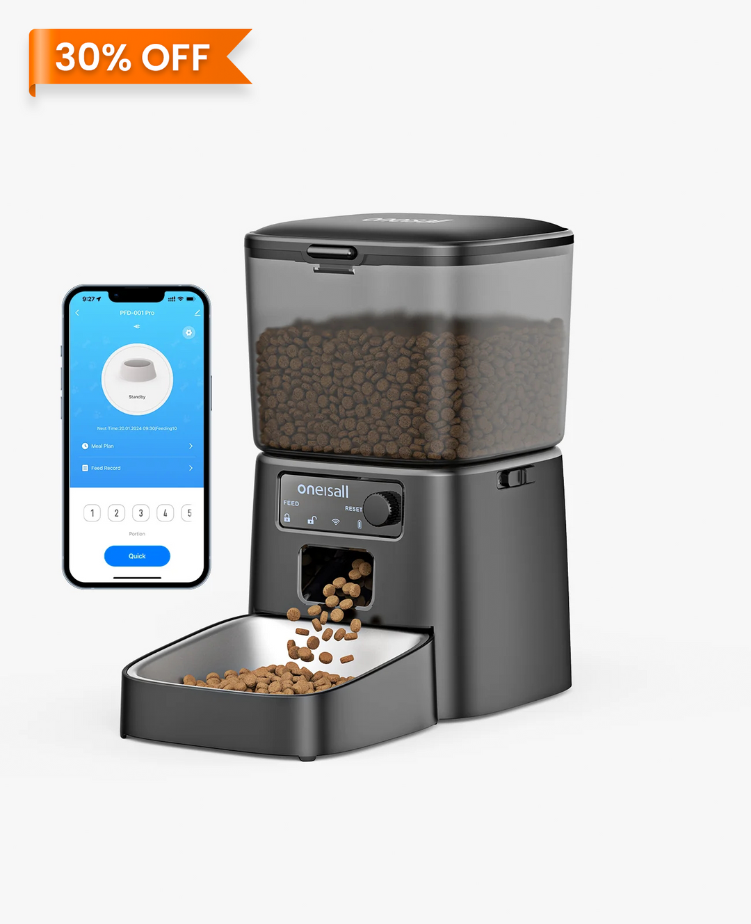 Oneisall 3.5L Automatic Pet Feeder with 5G Wi-Fi and APP Control