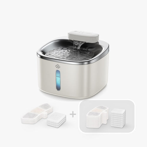 Oneisall 3.5L Cordless Smart Pet Water Fountain White with 11 PCS Filters