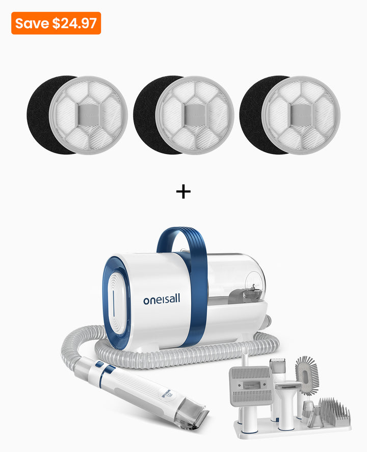 LM2 - Kit aspirateur de toilettage avec 3 filtres éponge et HEPA