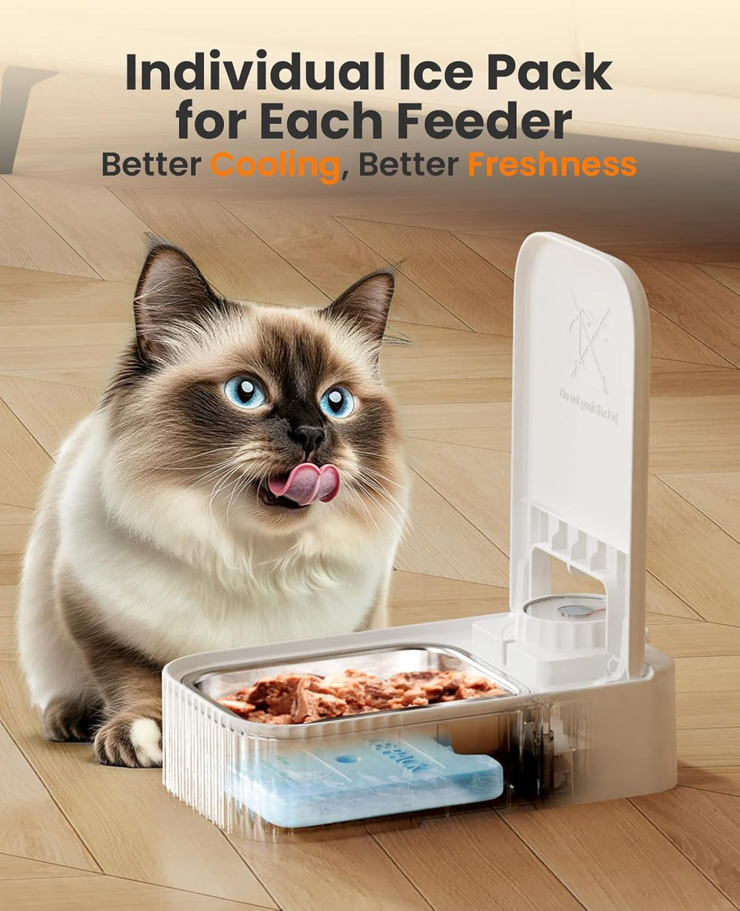 Oneisall 1 Meal Automatic Cat Feeder for Wet Food or Dry Food