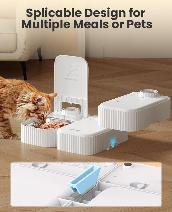 Oneisall 1 Meal Automatic Cat Feeder for Wet Food or Dry Food