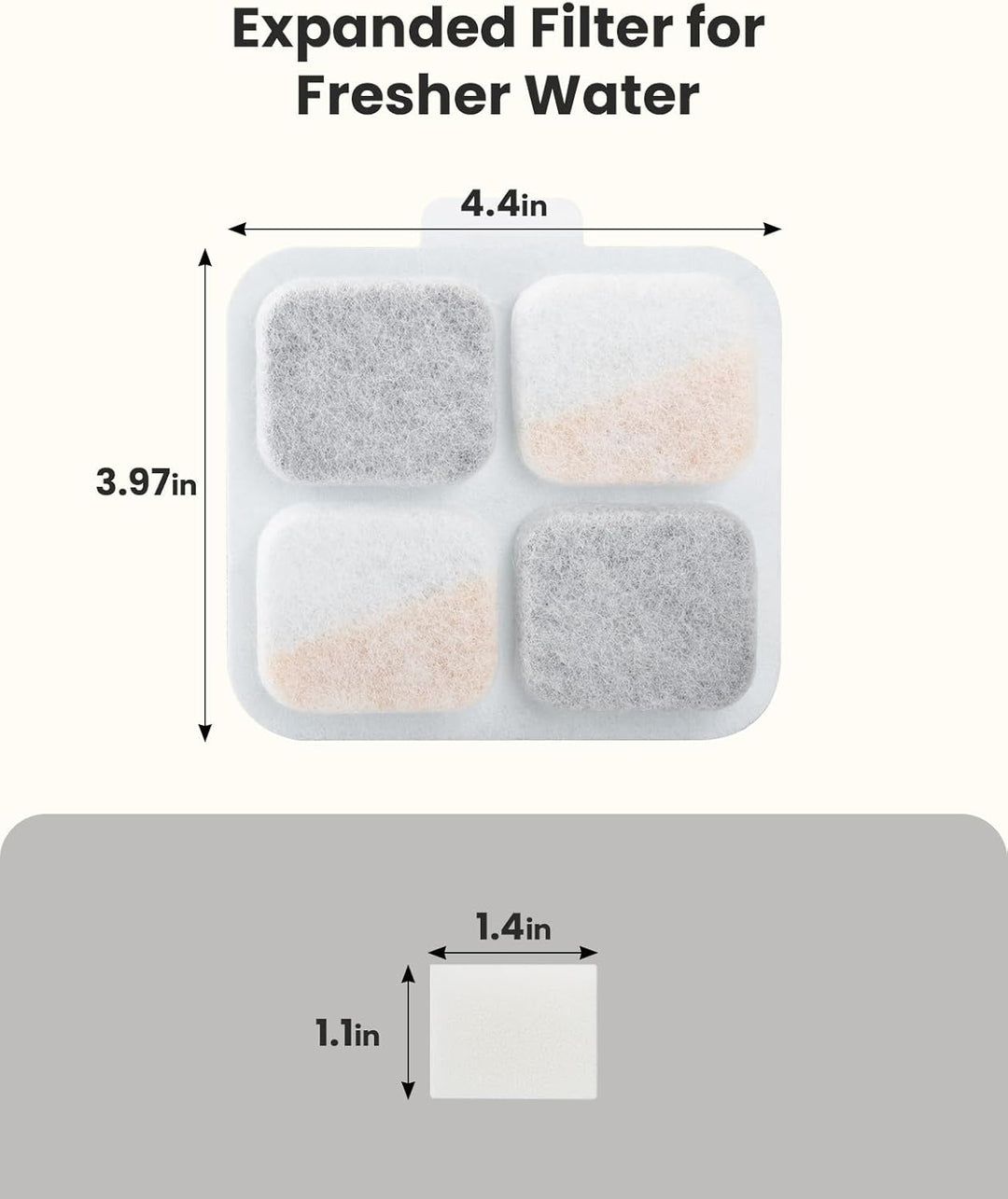 10L Pet Water Fountain 8PCS Carbon Filters Replacement