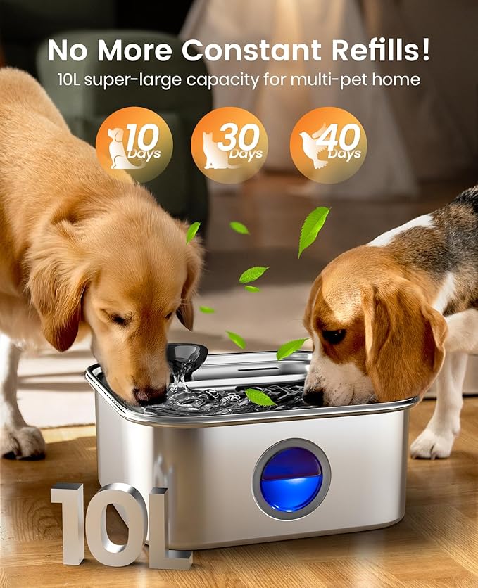 Oneisall 10L Pet Water Fountain for Large Dogs