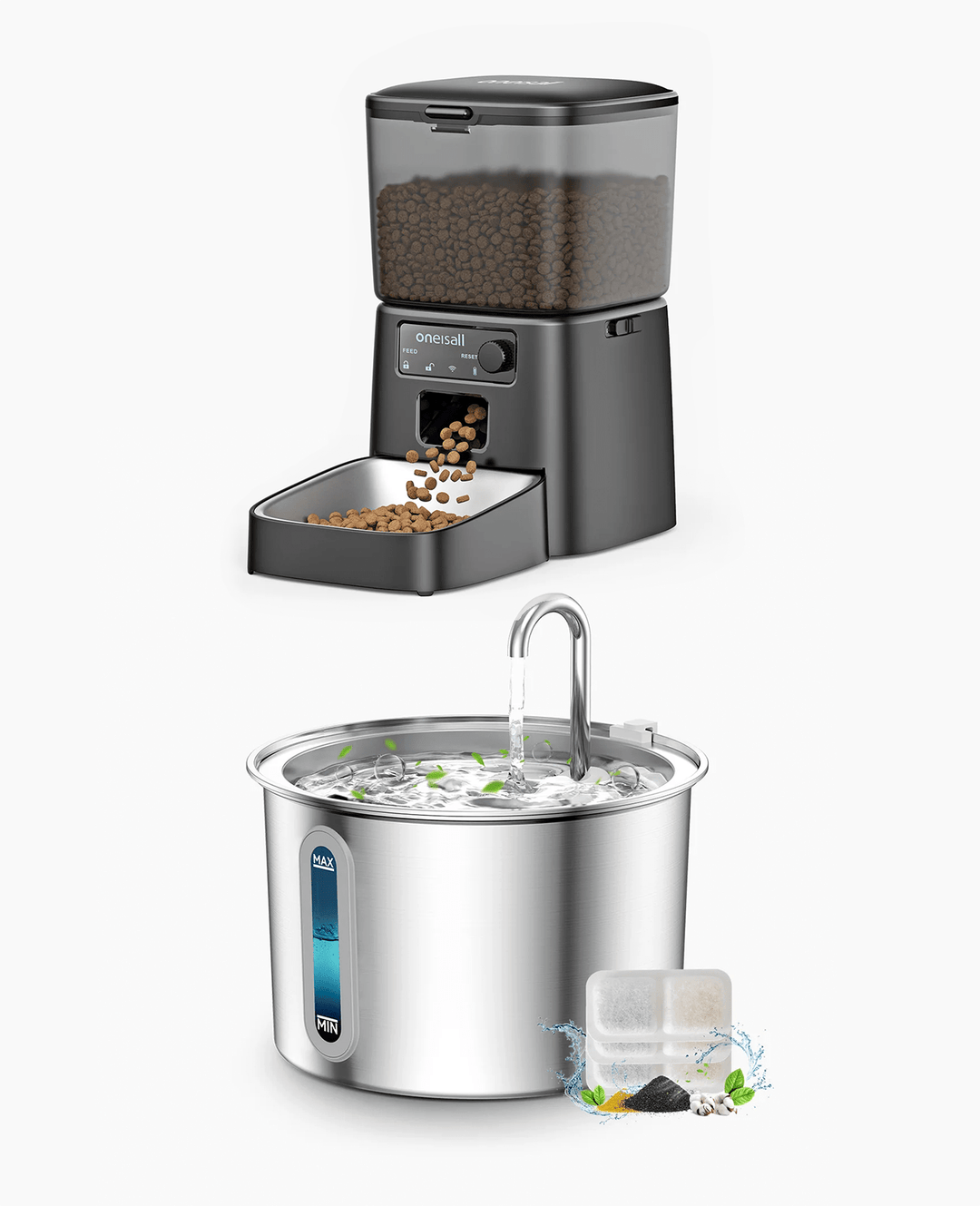 pet water fountain and automatic pet feeder