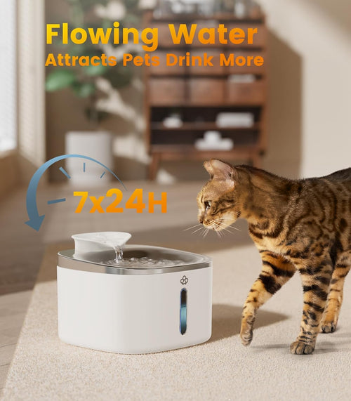 Oneisall 3.5L Corded White Pet Water Fountain with 3PCS Filters