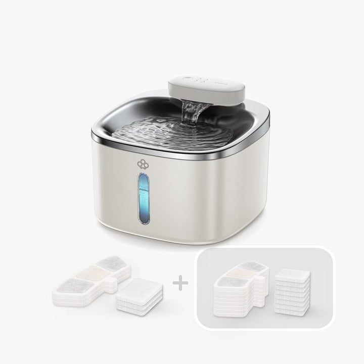 Oneisall 3.5L Cordless Smart Pet Water Fountain White with 11 PCS Filters