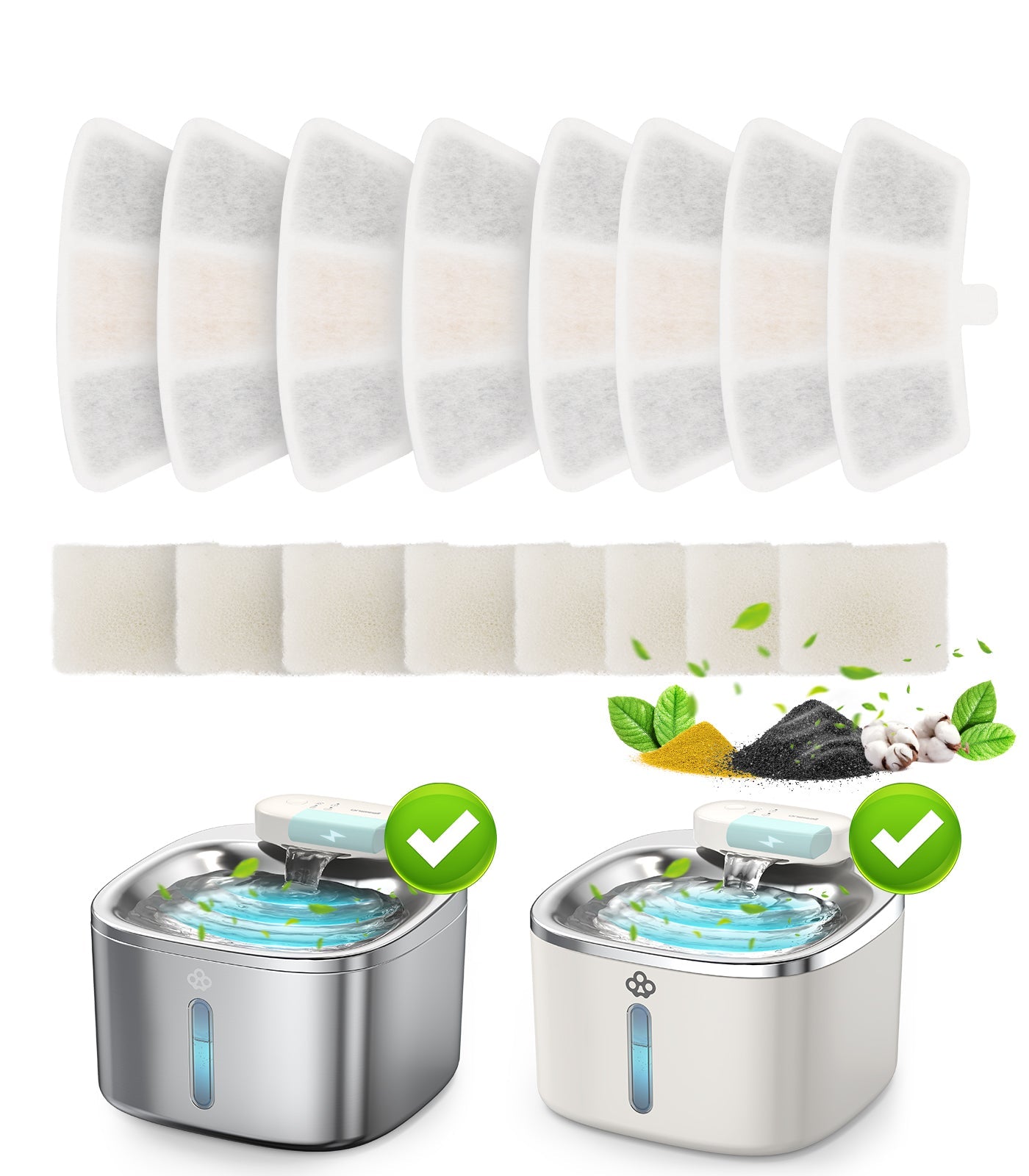 Oneisall 3.5L Cordless Pet Water Fountain 6PCS Carbon Filters Replacement