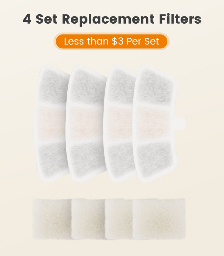 Oneisall 3.5L Cordless Pet Water Fountain 6PCS Carbon Filters Replacement