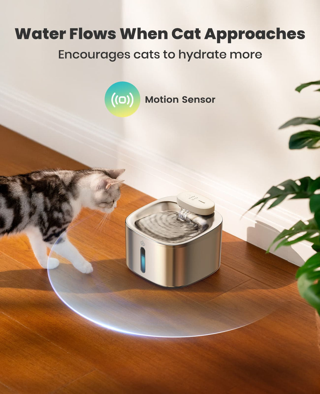 Oneisall 3.5L Cordless Smart Pet Water Fountain with 11 PCS Filters