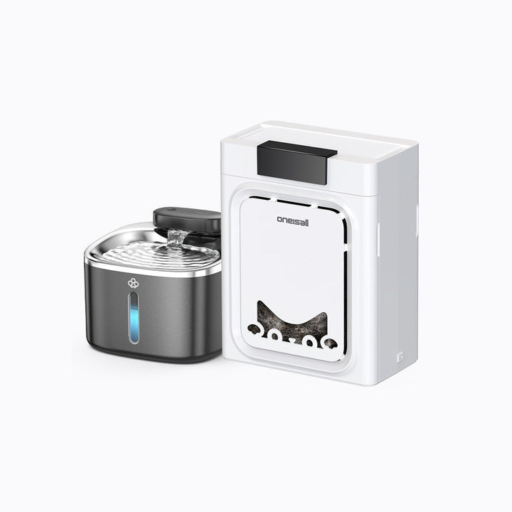 White Stainless Steel Pet Water Fountain