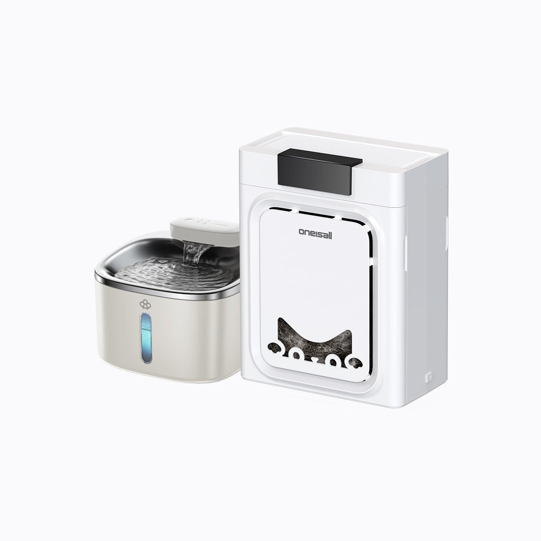 White Stainless Steel Pet Water Fountain