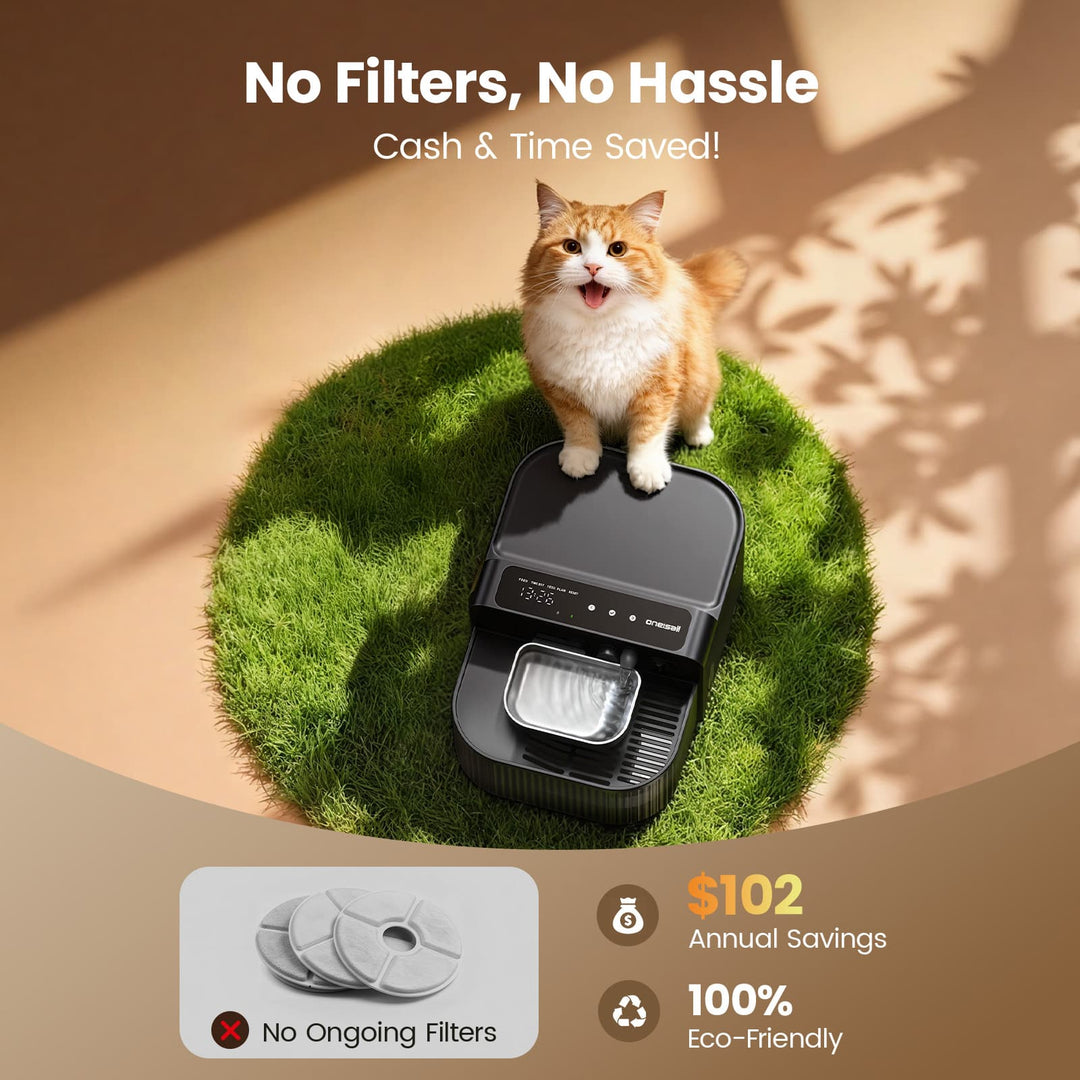 Oneisall 3.5L Filterless Cat Water Dispenser with Fresh Water System