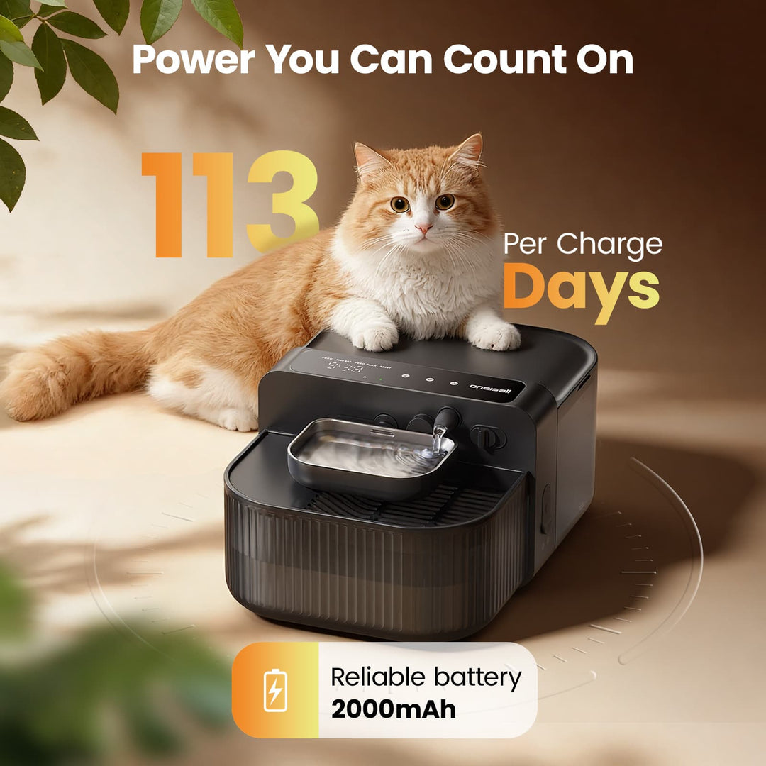 Oneisall 3.5L Filterless Cat Water Dispenser with Fresh Water System