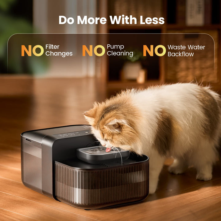 Oneisall 3.5L Filterless Cat Water Dispenser with Fresh Water System