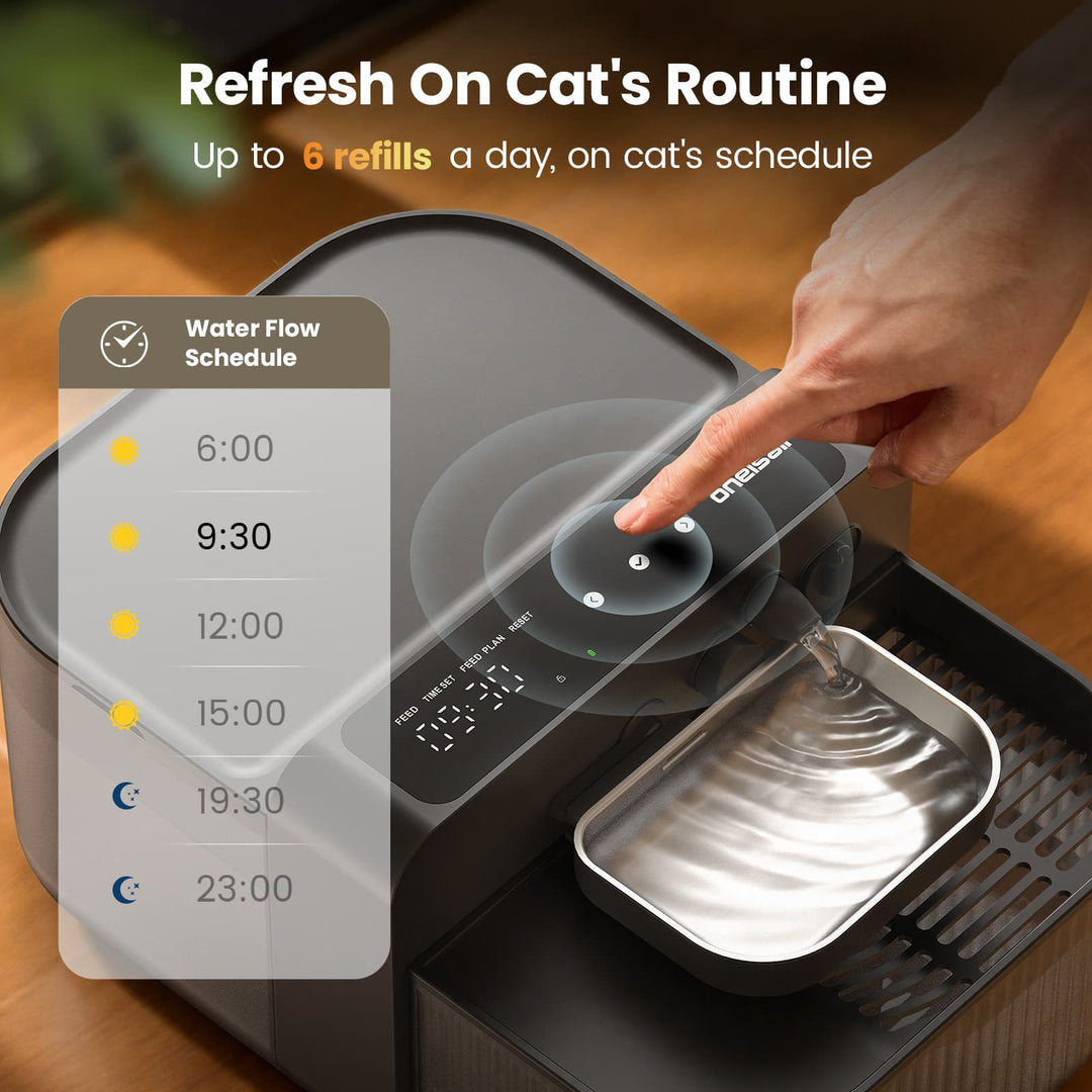 Oneisall 3.5L Filterless Cat Water Dispenser with Fresh Water System