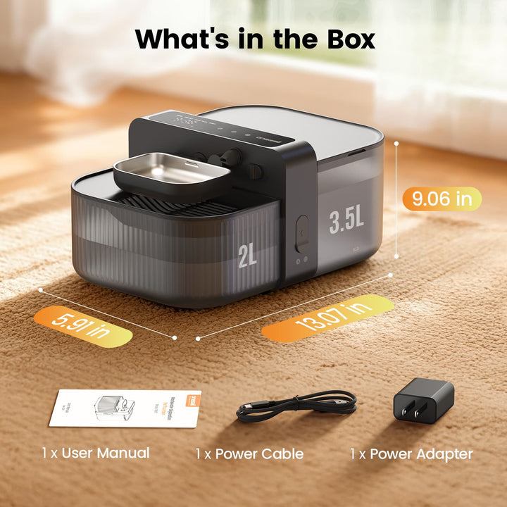 Oneisall 3.5L Filterless Cat Water Dispenser with Fresh Water System