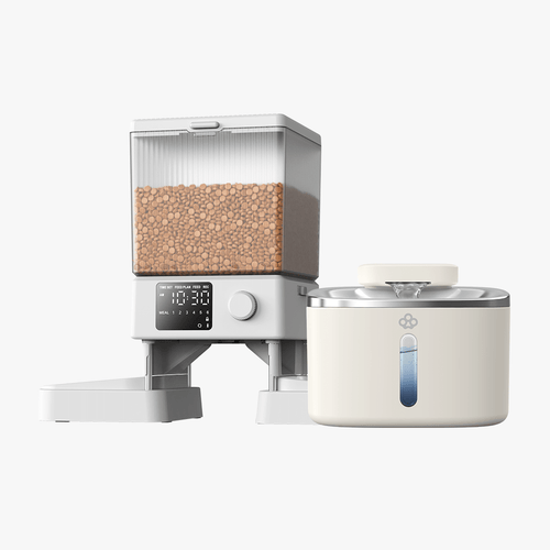 Oneisall 5L Automatic Cat Feeder Basic & 3.5L Cordless Water Fountain Set