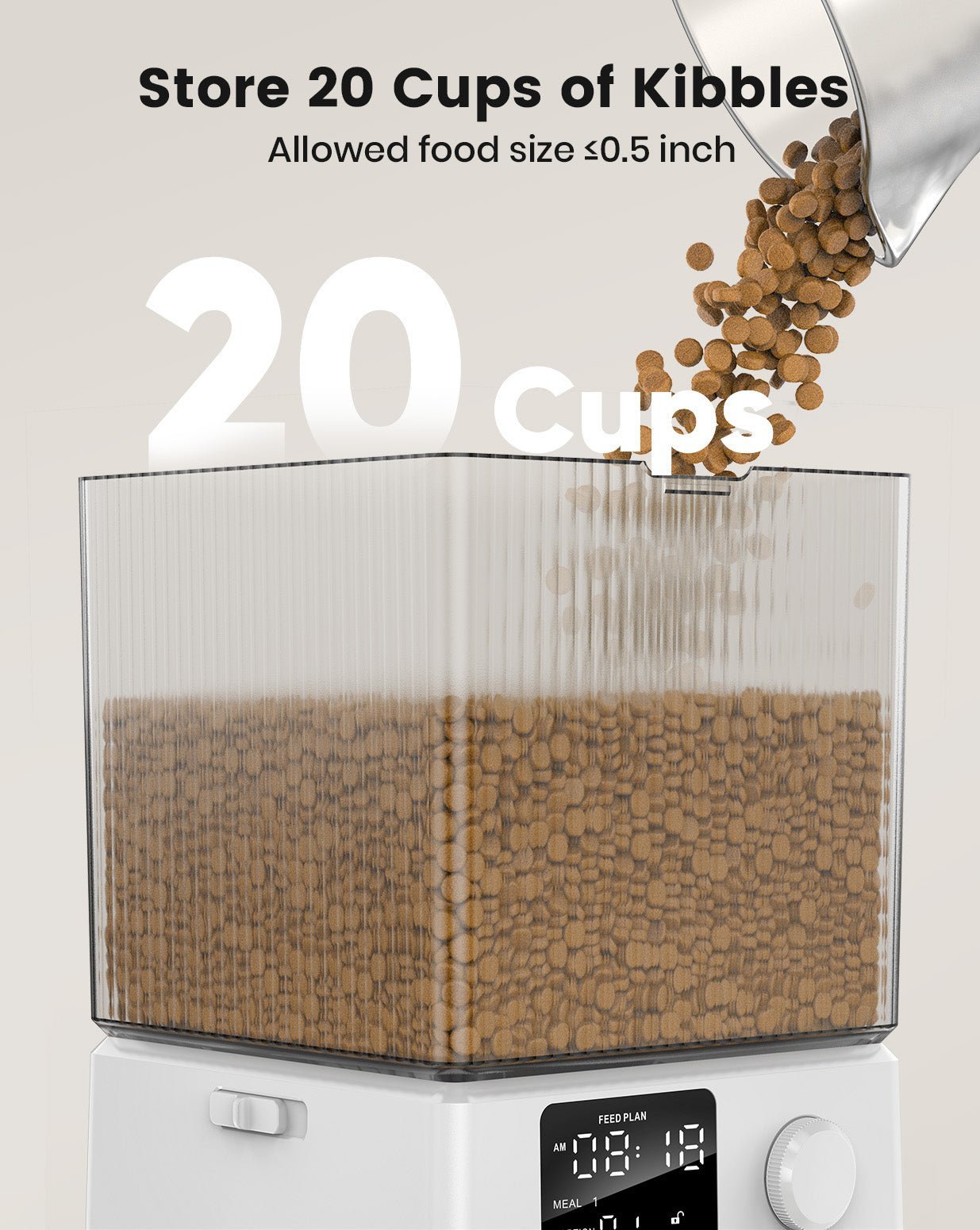 Automatic Cat Feeder for Two Cats 5L White – oneisall