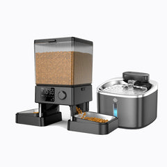 Oneisall 5L Automatic Cat Feeder Basic & 3.5L Cordless Water Fountain Set