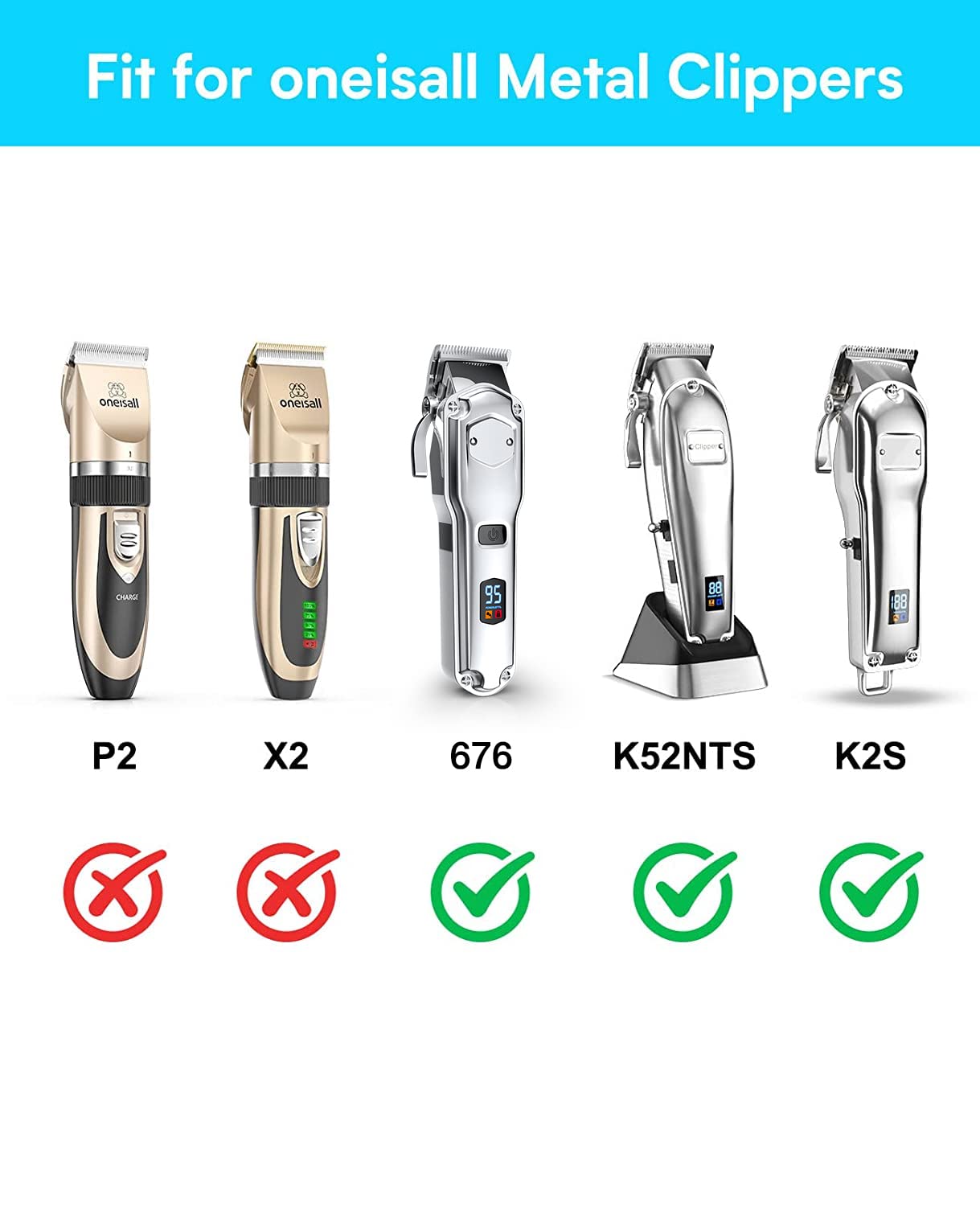 Oneisall 676/K52NTS/K2S Dog Clippers 8Pcs Plastic Replacement