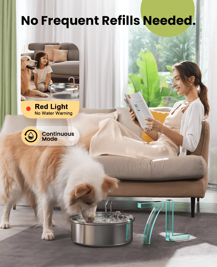 Oneisall 7L Pet Water Fountain with 1.5m Power Cord