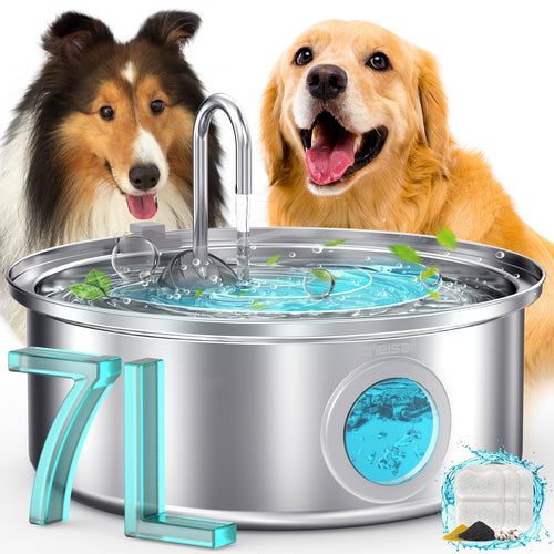 7L Dog Water Fountain with Visual Water Level 