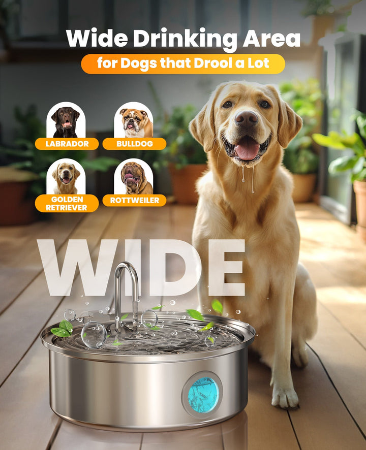 7L Dog Water Fountain with Visual Water Level 