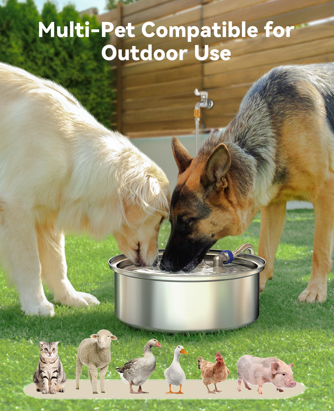 Oneisall 7L Pet Water Fountain Suitable for Indoor & Outdoor Use