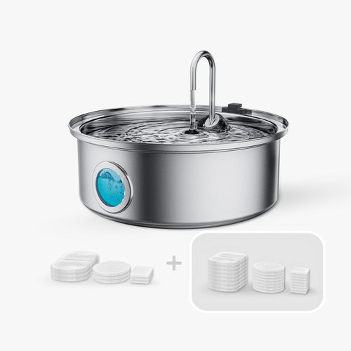 Pet Water Fountain with Visual Water Level & 11 PCS Filters