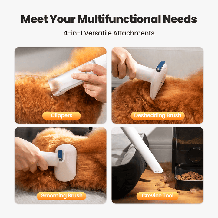 Cordless pet grooming vacuum