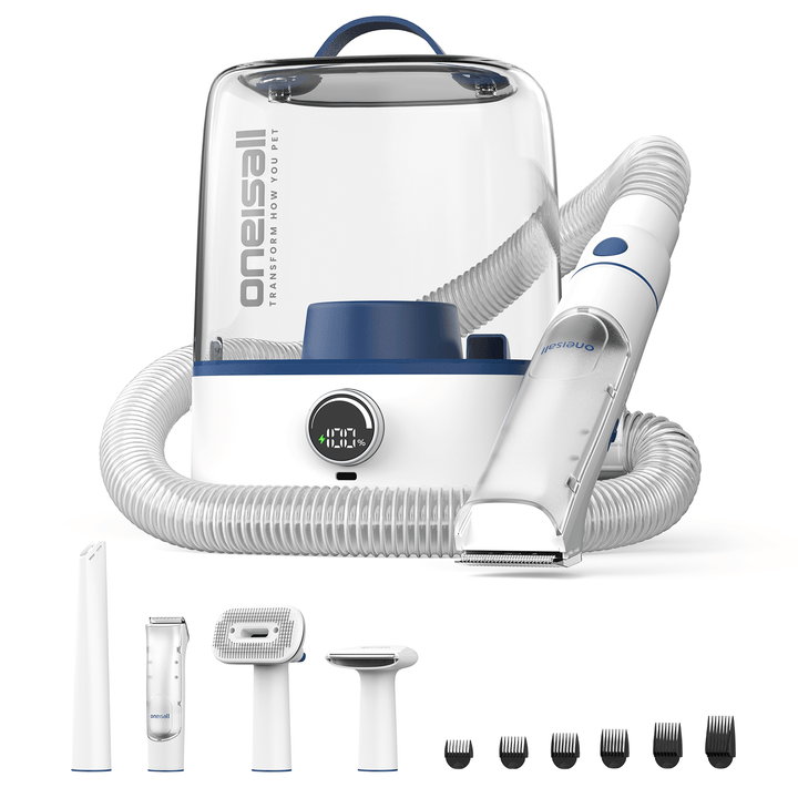 Cordless pet grooming vacuum