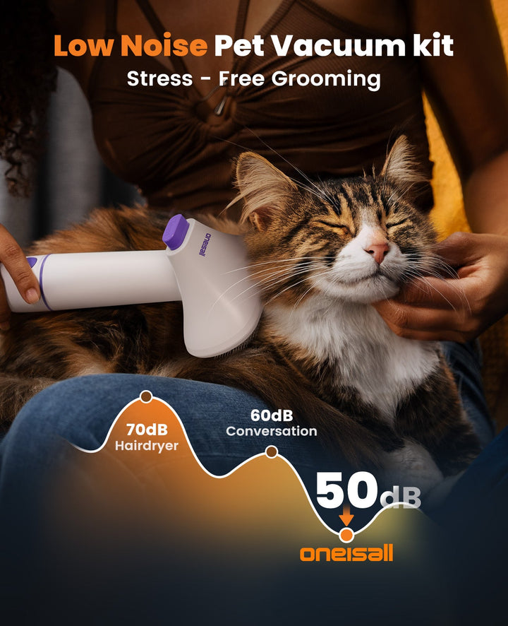 Cordless pet grooming vacuum